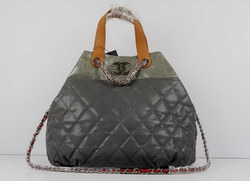 Replica Chanel Large Tote Bag Gray Lambskin Leather 50133 On Sale